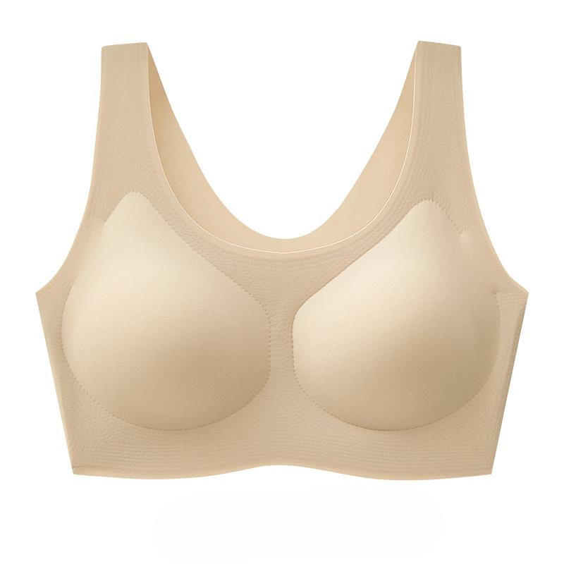 Fitness Sports Bra Summer Ultra Thin Ice Silk Traceless Bra Women's Breathable One Piece Tank Top Bra
