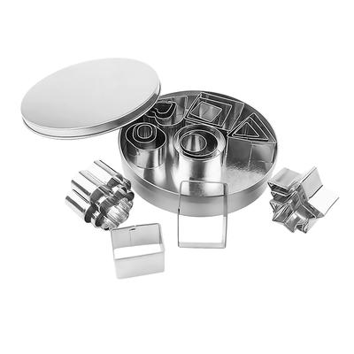 24pcs Stainless Steel Cutter Mold DIY Star Heart Flower Round Shape Biscuit Molds Fondant Clay Cutter