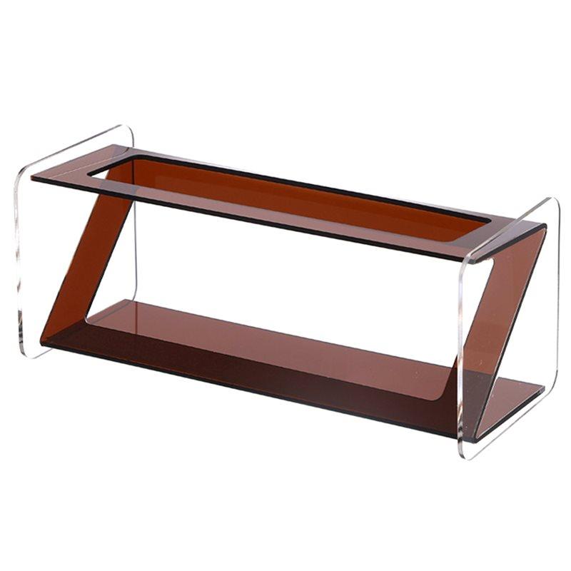 

A84E-Acrylic Remote Control Holder Multi-Function Desktop Organizer Bracket Clear Display Box For Sofa Mobile Phone Rack янтарь