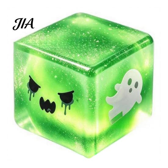 Ghost Stress Toy Halloween Cube Sensory Toy, Anxiety Relief Squeeze Slow Rising Glitter Pinch for Kids Adults Themed