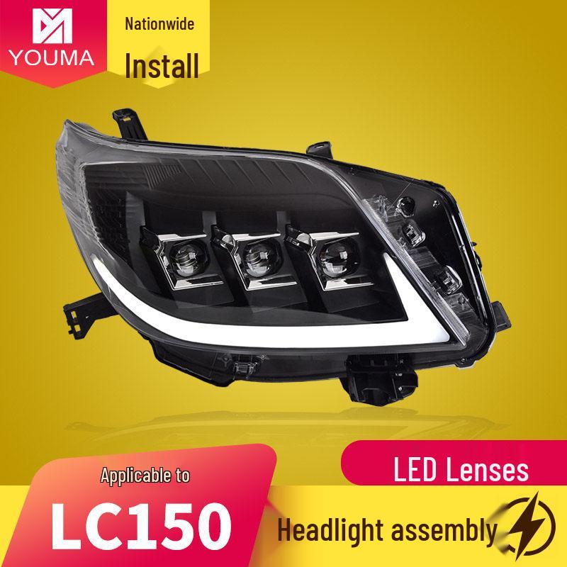 

Toyota Prado LC150 LED Projector Headlights: Includes Daytime Running Lights and Turn Signals.