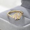 Chic Luxury Wavy Multi-cut Zirconia Gold Color Women's Rings Engagement Rings for Women Lady Party Bridal Jewelry AccessoriesGood product