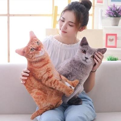 1PC 50CM 3D Simulation Cats Pillow Cute Animal Washable Plush Stuffed Kids Toy Sofa Pillows Home Decoration Kawaii Room Decor