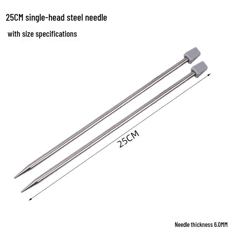 35cm Edelstahl Einspitzige Stricknadeln Set mit Stoppern