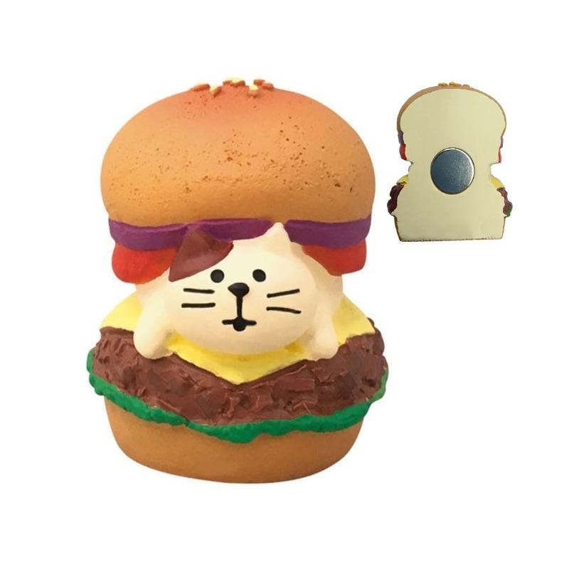 Japanese cat refrigerator sticker, grocery zakka cute bread coffee shop decoration gift miniature resin ornament