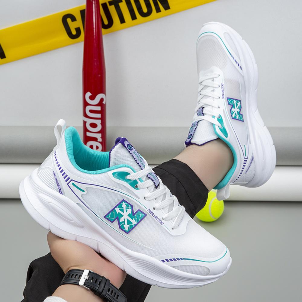 Spring and summer new shoes simple and lightweight casual shoes breathable mesh soft sole heightening casual style sports shoes