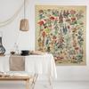 Mixweer Vintage Wildflower Vertical Tapestry for Bedroom Colorful Wall Hanging Aesthetic Wall Art For Room Decor, 51.2 x 59.1 Inch (Flower Pattern)
