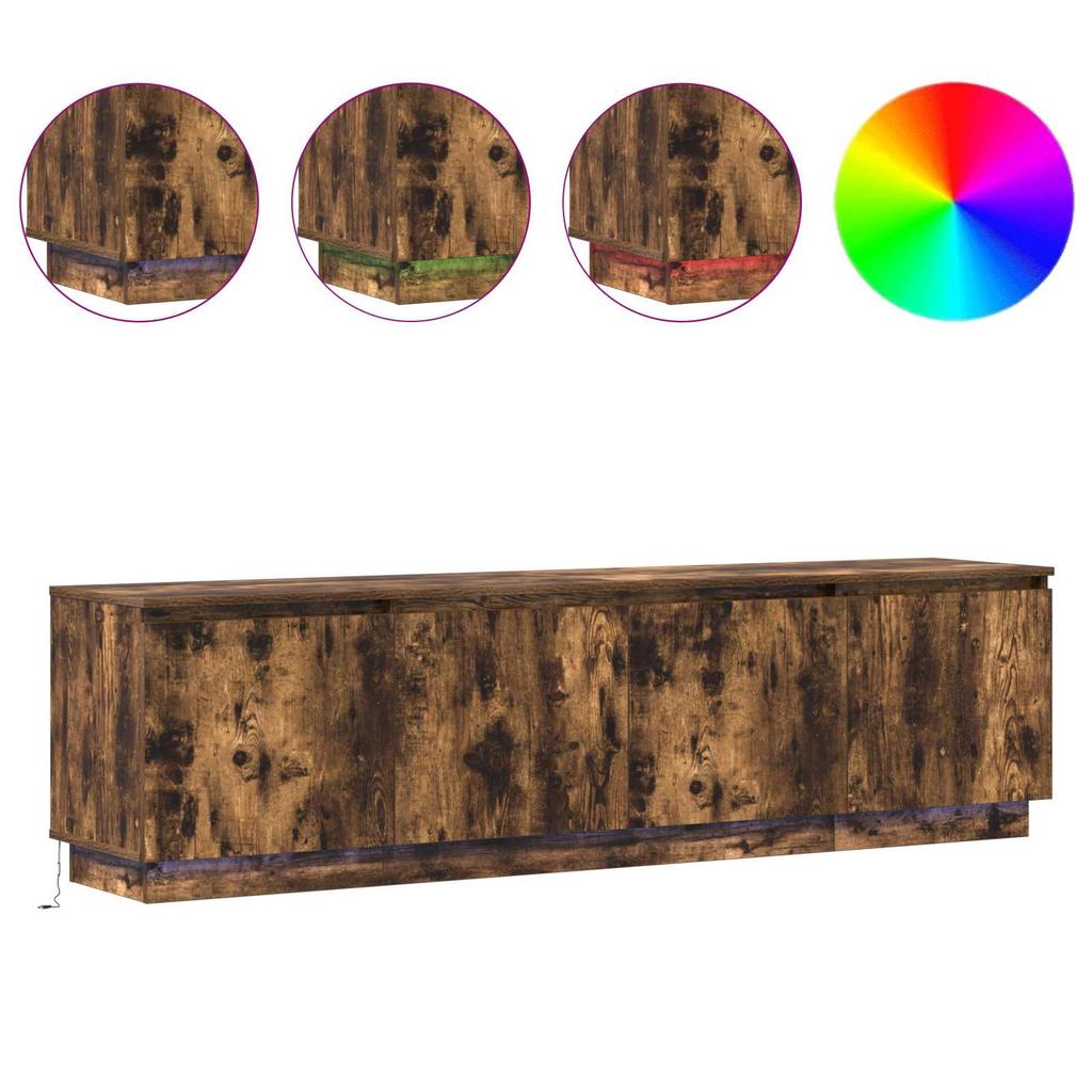 TV Cabinet Smoked Oak 180 x 38 x 49 cm Particleboard