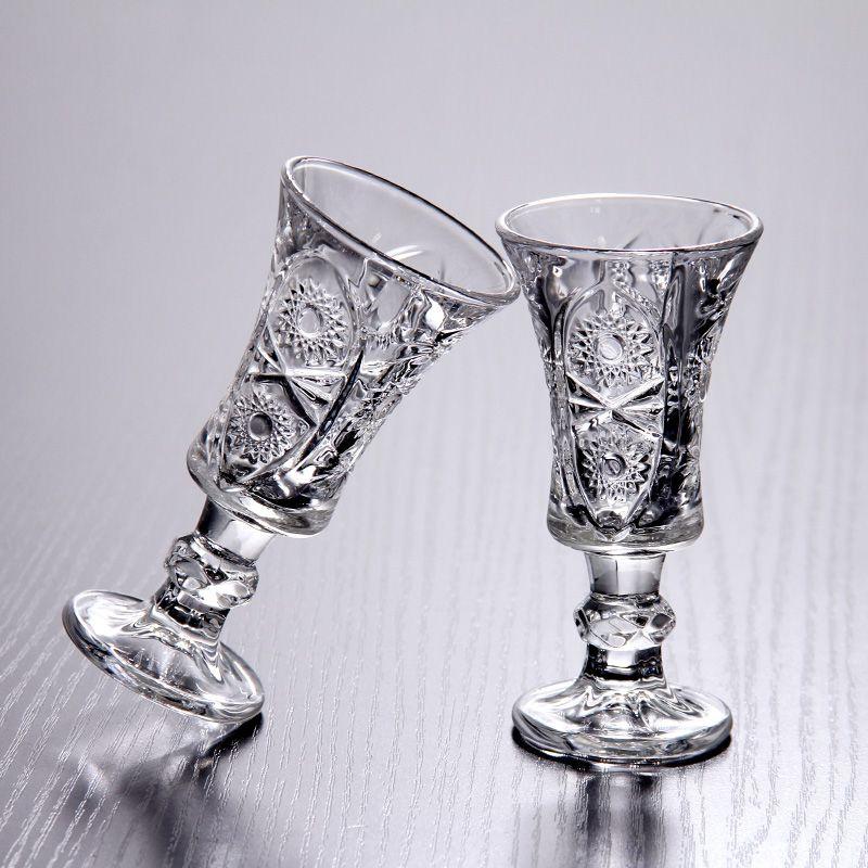 6pcsx34/45ML Lead Free European Design Chinese Old Fashioned Shot Glasses for Liquor Vodka Spirit Drinkware