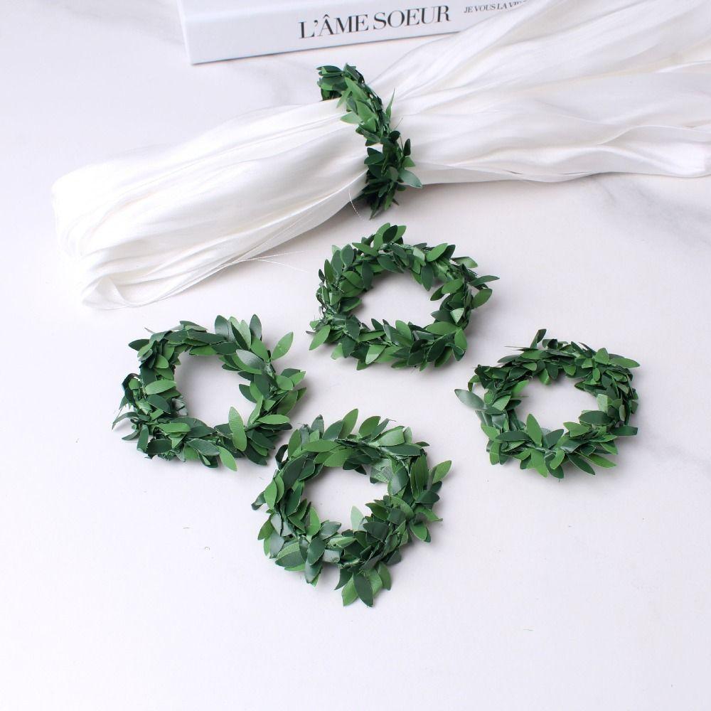 10pcs Natural Woven Handmade Napkin Ring Plastic Table Decoration  Valentine's Day