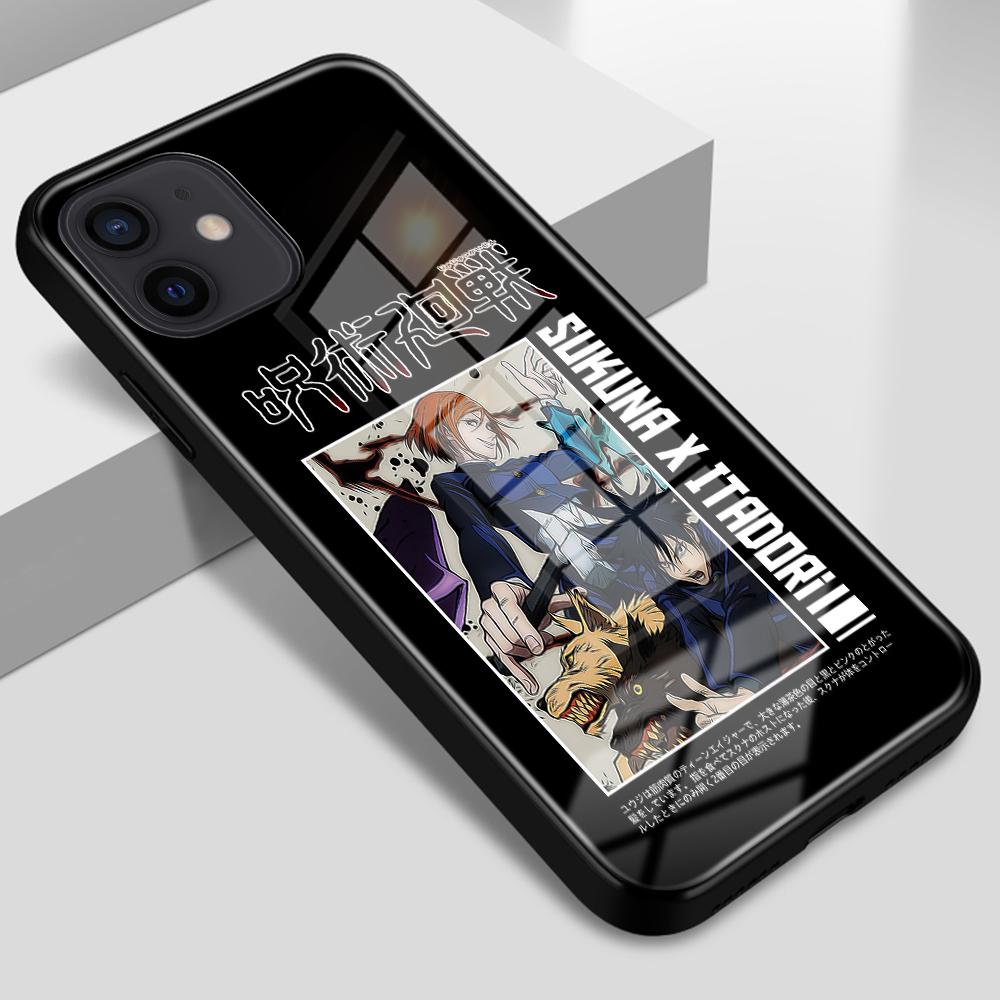 

Чехол Manga Jujutsu Kaisen Itadori Yuji для iPhone XS Max XR X 8 7 6 14 Plus 12 11 13 14 Pro Max SE2020, мини-чехол из закаленного стекла iPhone 14 PLUS