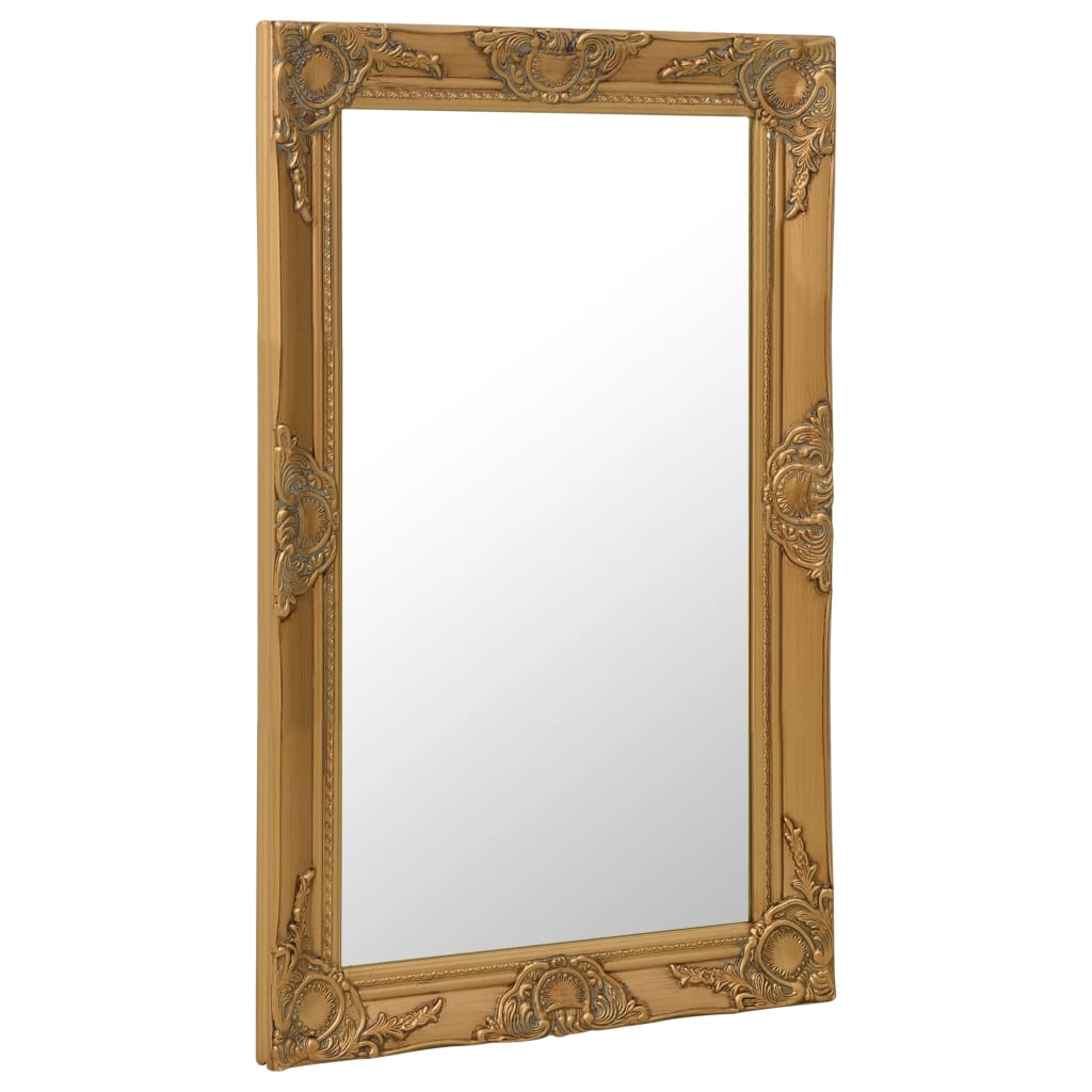 Specchio da Parete Stile Barocco 50 x 80 cm Oro