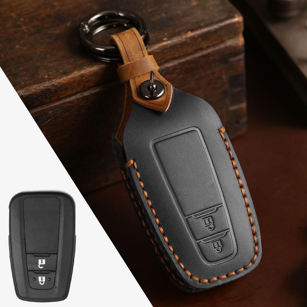 Suitable for Toyota Key Cover Camry Asian Dragon Leather Retro Crazy Horse Leather Handmade Car Key Cover