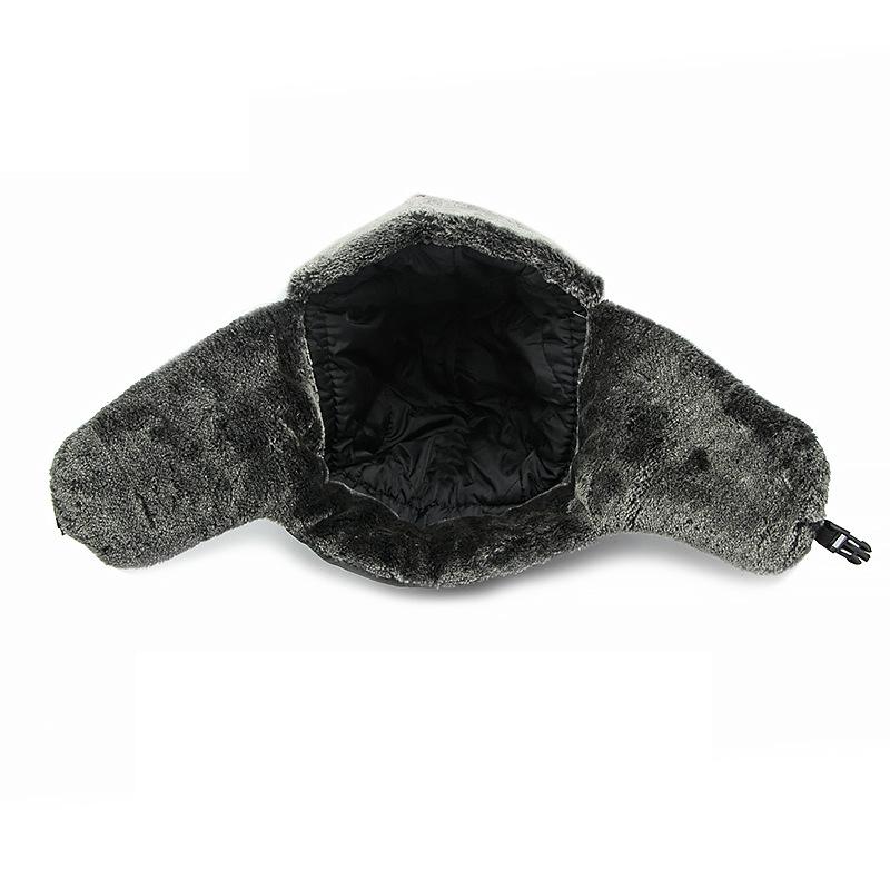 Men Autumn Winter Velvet Ear Protection Warm Bomber Hats Women PU Windproof Snow-proof Riding Hat Ski Slouchy Cap