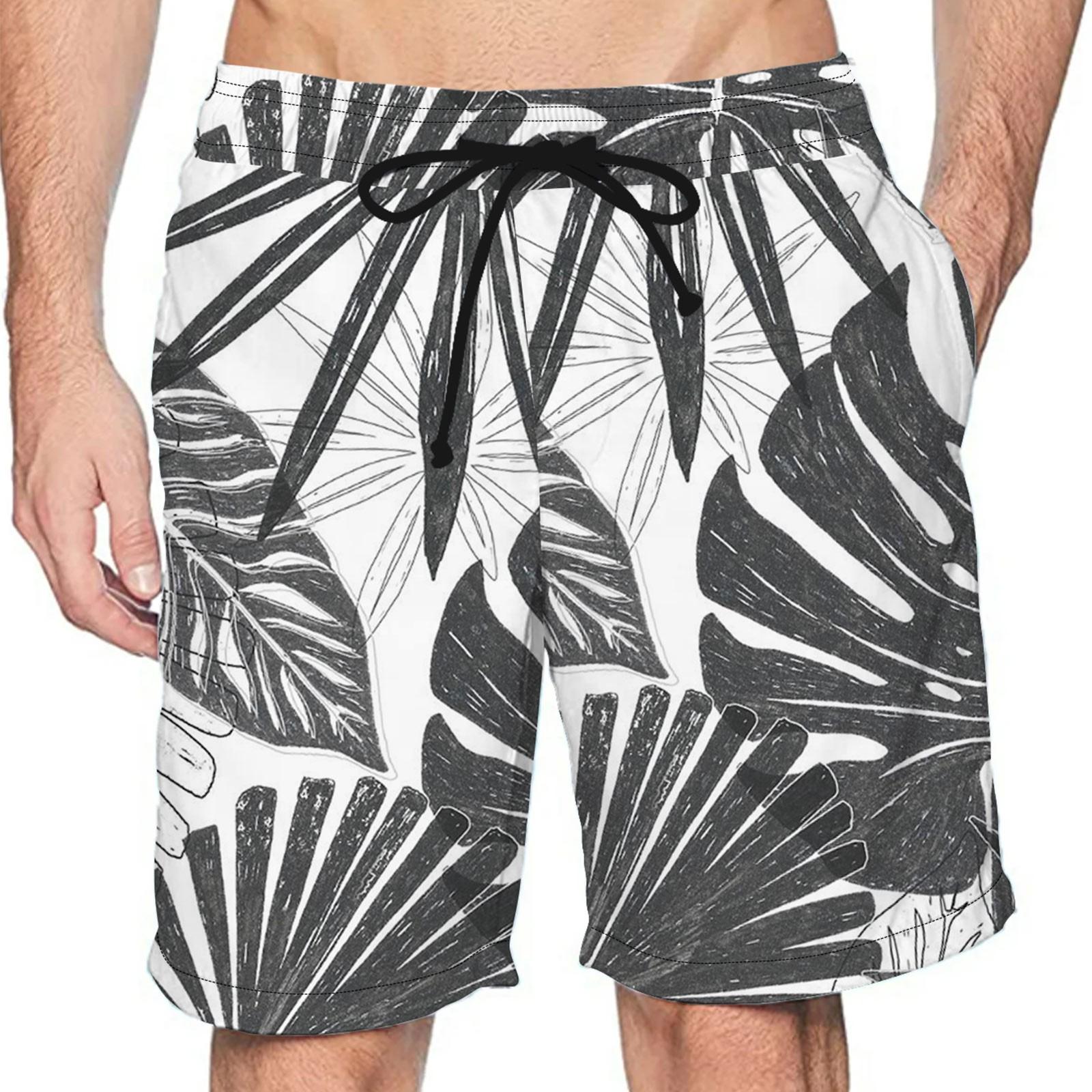 

Мужские повседневные модные шорты. Мужские свободные дышащие шорты с гавайским принтом. XXXXL белый