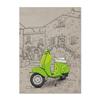 Italian Style Famous Building Background Fiat 500 Red Yellow Vespa Poster Print Wall Art Picture Canvas Painting Room Home Decor