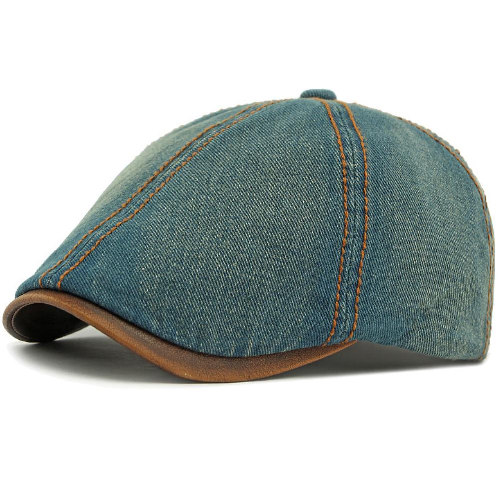 HT4735 Berets for Men Women Vintage Artist Painter Octagonal Beret Hat 6 Panels Denim Ivy Flat Cap Male Female Spring Beret Cap