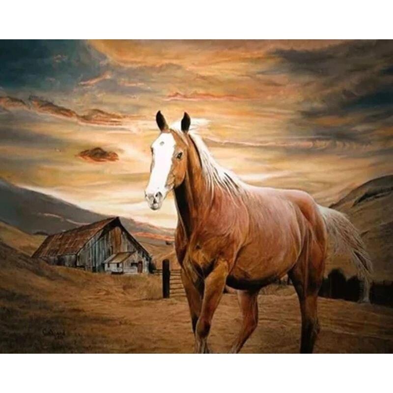 5D Diamond Painting Horse Wall Decors Gift Handmade Sense of Achievement Diy Diamond Embroidery Full Drill  Gemstone