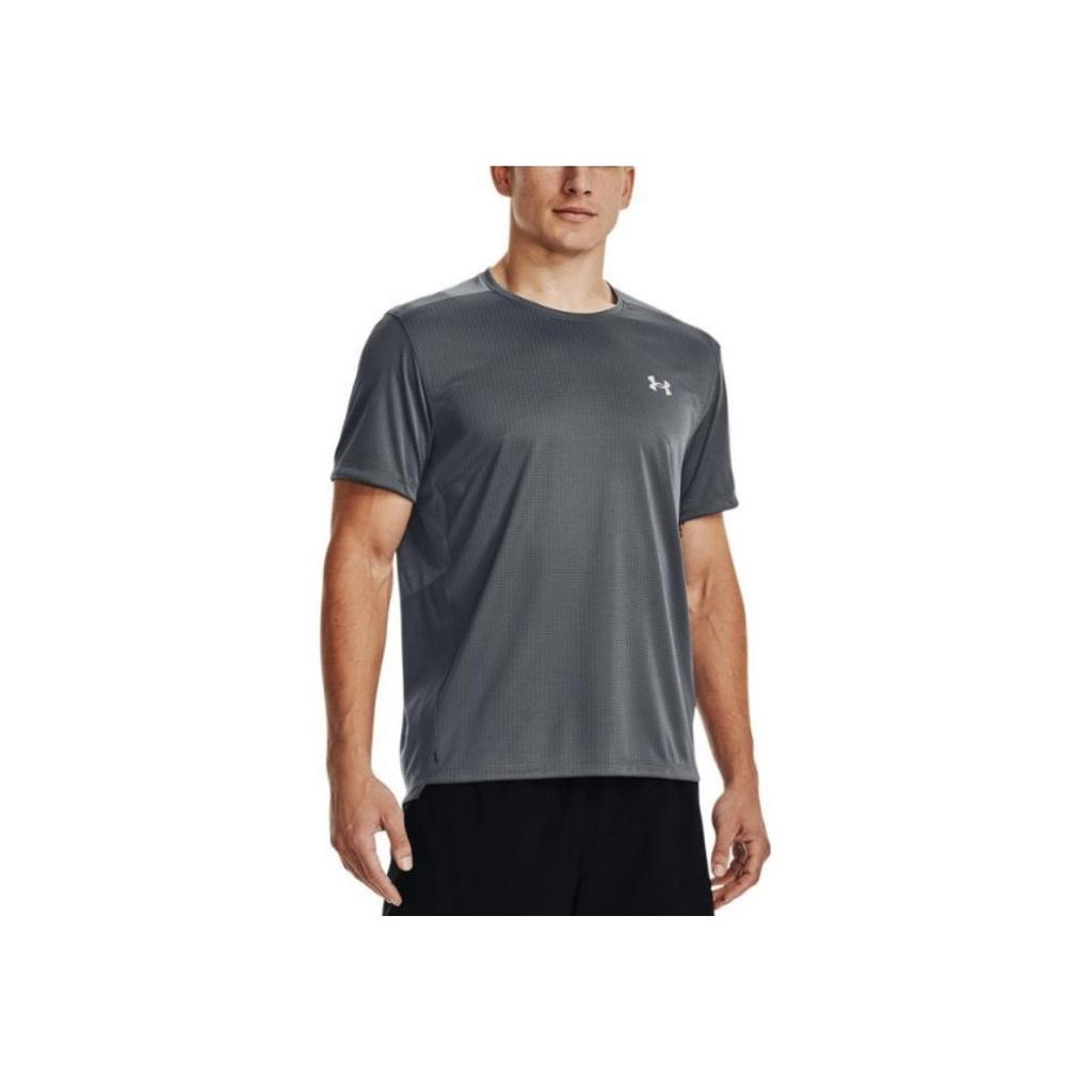 Under Armour Solid Color Crew Neck Short Sleeve T-Shirt Men Tops Gray 1369743-012