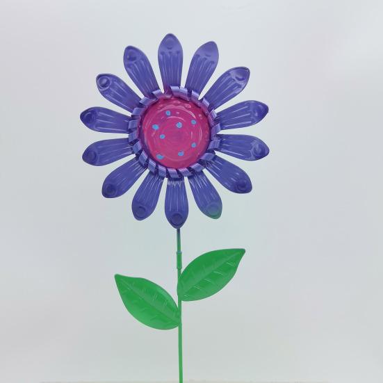 Yousheng Metal Flower Garden Stake Planter Insert Flower Stake with Leaves Outdoor Decorative Stake for Yard Art Window Box Decor