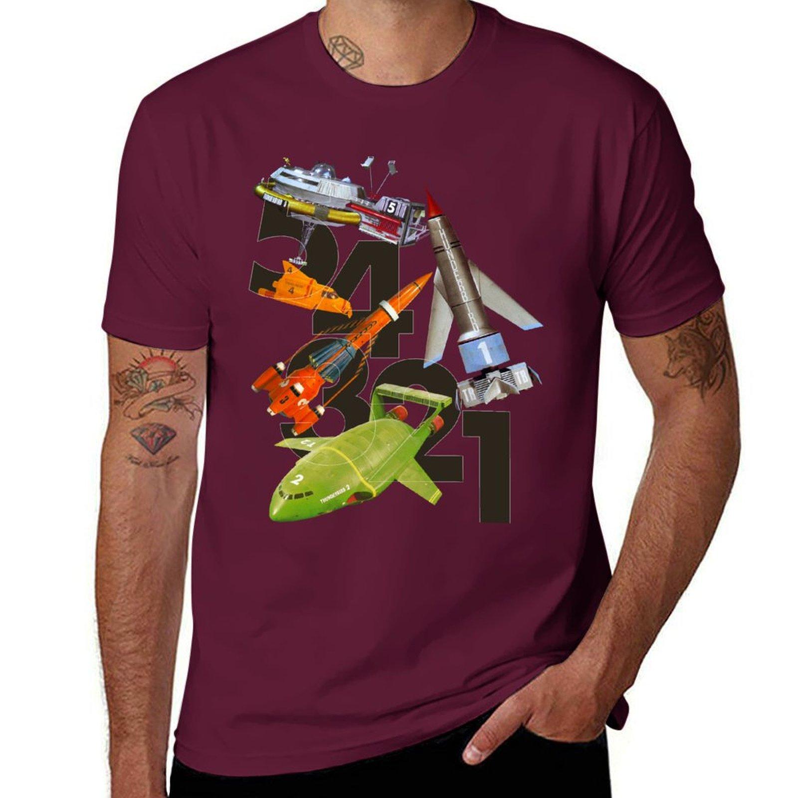 

5! 4! 3! 2! 1! THUNDERBIRDS Classic The Thunderbirds POP ART T-Shirt blanks oversized t shirt men L