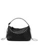 Genuine Leather Woven Dumpling Bag: Sheepskin Chain Messenger Pillow Handbag