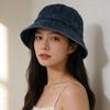 Denim Washable Bucket Hat With Wide Brim Sun Protection For Casual Wear