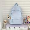 Schoolbag simple solid color schoolbag female Japanese large-capacity backpack junior high school student college student lightweight backpack 