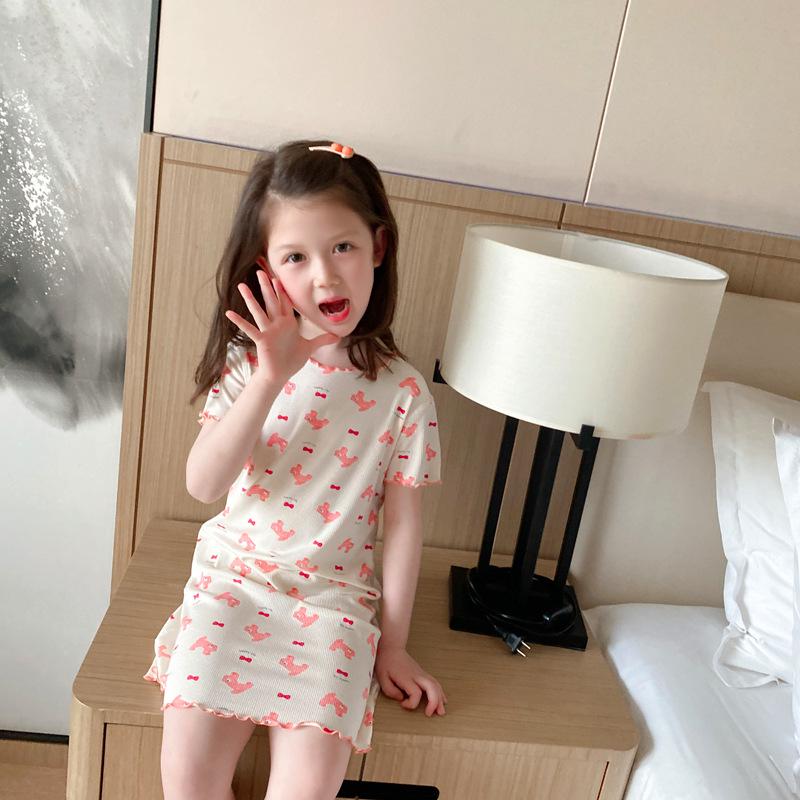 Korean Style Girls’ Modal Nightgown - Lightweight Summer Sleepwear for Children