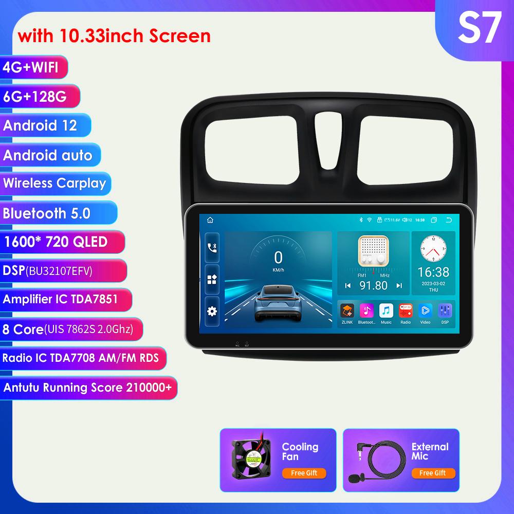 

2din Android Авторадіо для Renault Logan 2 2012 - 2019 Sandero 2 Автомагнітола Мультимедіа Відеоплеєр GPS Navi Головний пристрій Carplay 4G Intelligent Screen S7 8Core 6G 128G-2