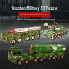Wooden 3D Puzzle: Dongfeng 31A Missile Vehicle Model DIY Military Educational Toy for Adults