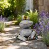 Garden Frog Statue, Cartoon Frog Figurine, Waterproof Resin Animal Sculpture for Yard Patio Lawn Decor