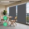 Vertical outdoor awning with clamp mounting, privacy and wind protection for balcony and terrace, weatherproof, anthracite, hand crank, 200 x 270 cm