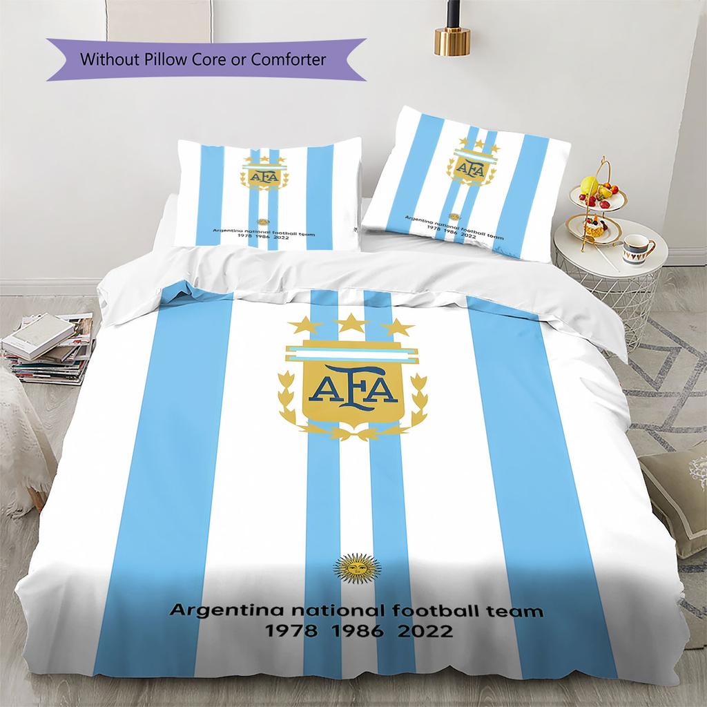 Biancheria da letto con motivo Messi, Set piumino Copripiumino Federa Regalo di compleanno per la casa(1 * copripiumino + 2 * federa, senza nucleo)