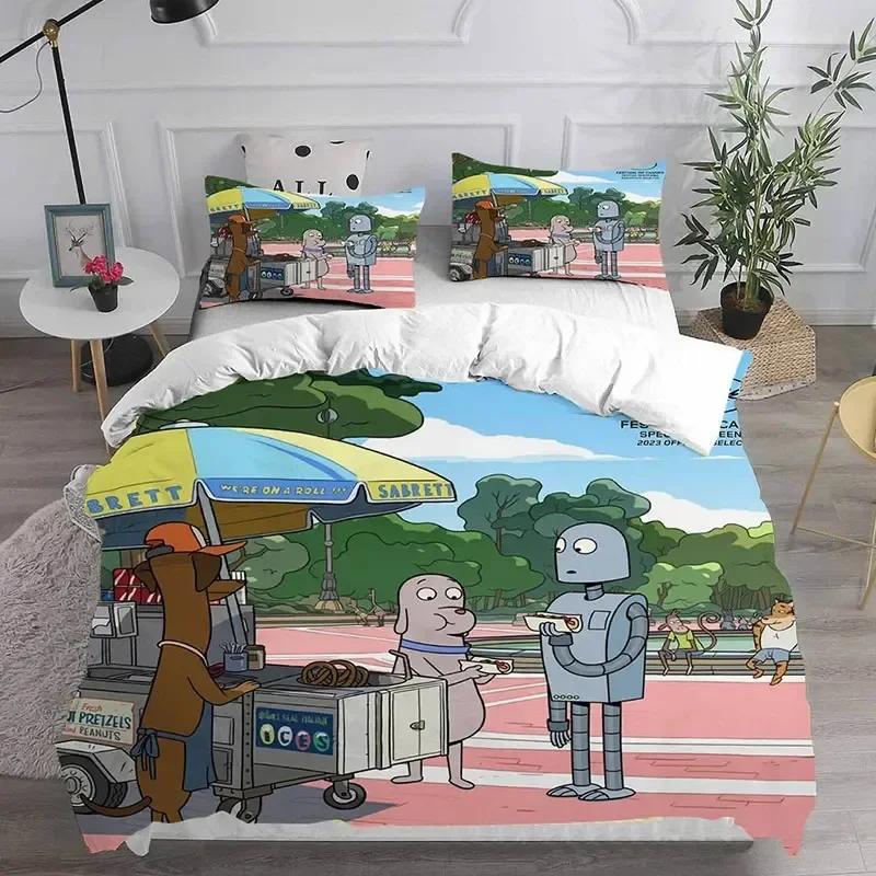 Cartoon Robot Dreams Bedding Set Comforter Quilt Bed Cover Duvetcover Pillow Case Queen King Sets Kids Adult Size Home Textiles