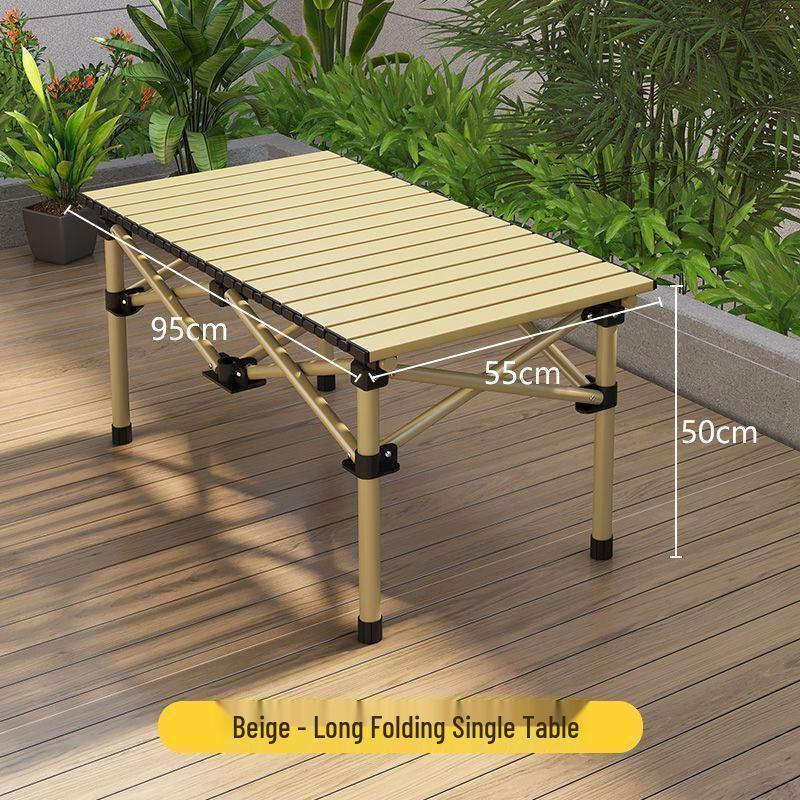 Portable Heightened Outdoor Camping Foldable Table - Lightweight Egg Roll Design