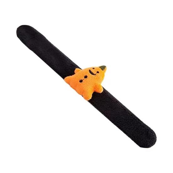 Yousheng Halloween Wristband Cartoon Ghost Decor Soft Plush Bracelet Circle Children Halloween Party Slap Bracelet Unisex Snap Ring
