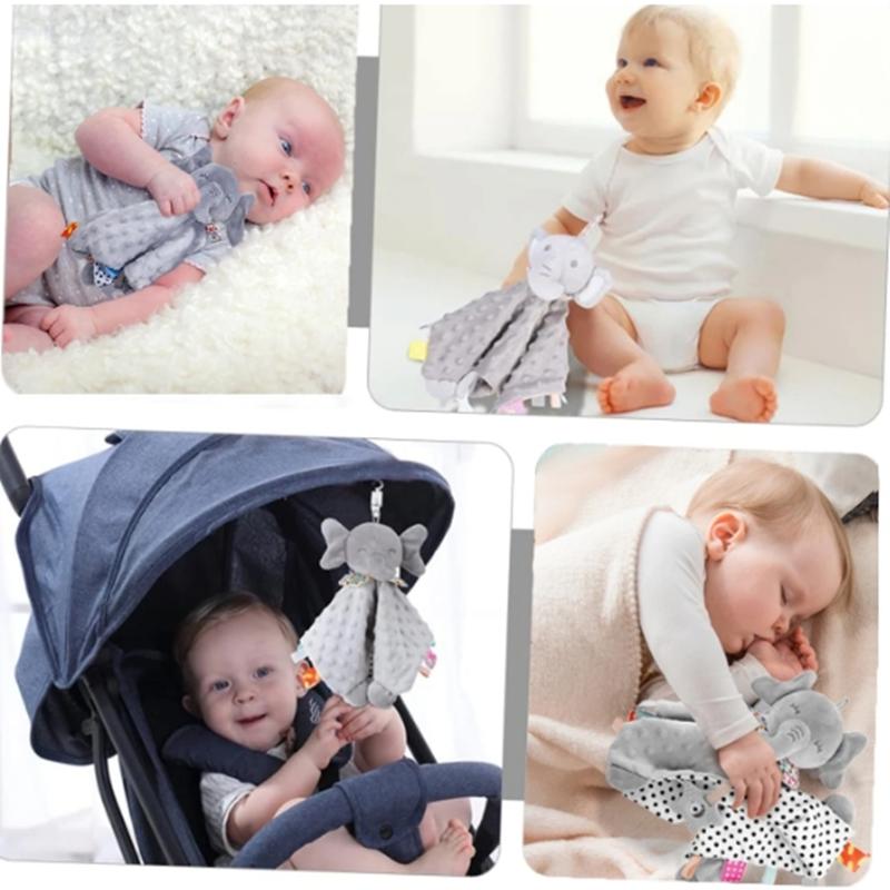 Elephant Baby Comforter Blanket Soft Appease Towel Baby Rattle Animals Toys Soothe Reassure Sleeping Towel Lathe HangingToddler