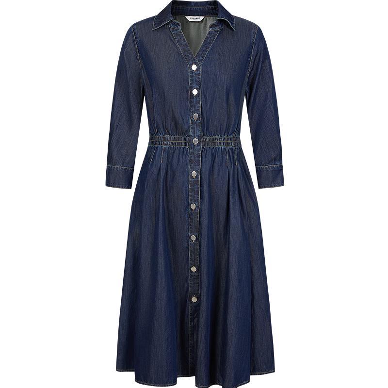

ANNACAU Lyocell Retro Commuter Shirt Dress S