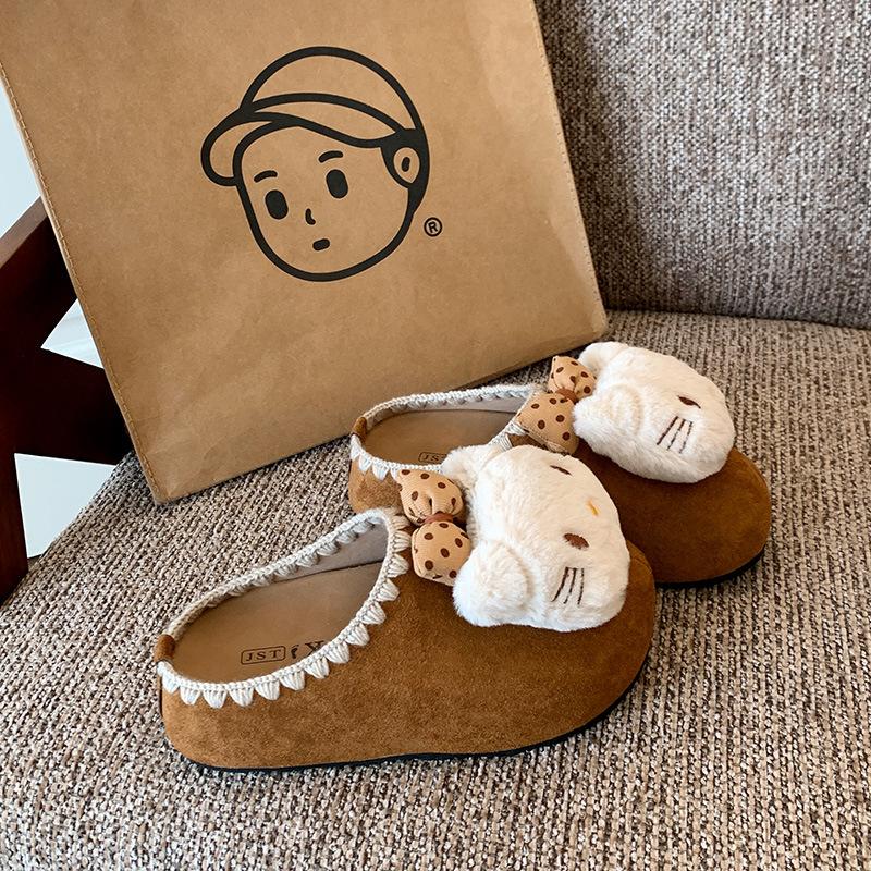 

Kitty cat cute lazy bag head slippers women wear 2025 autumn and winter casual one-pedal thick-soled half slippers 35