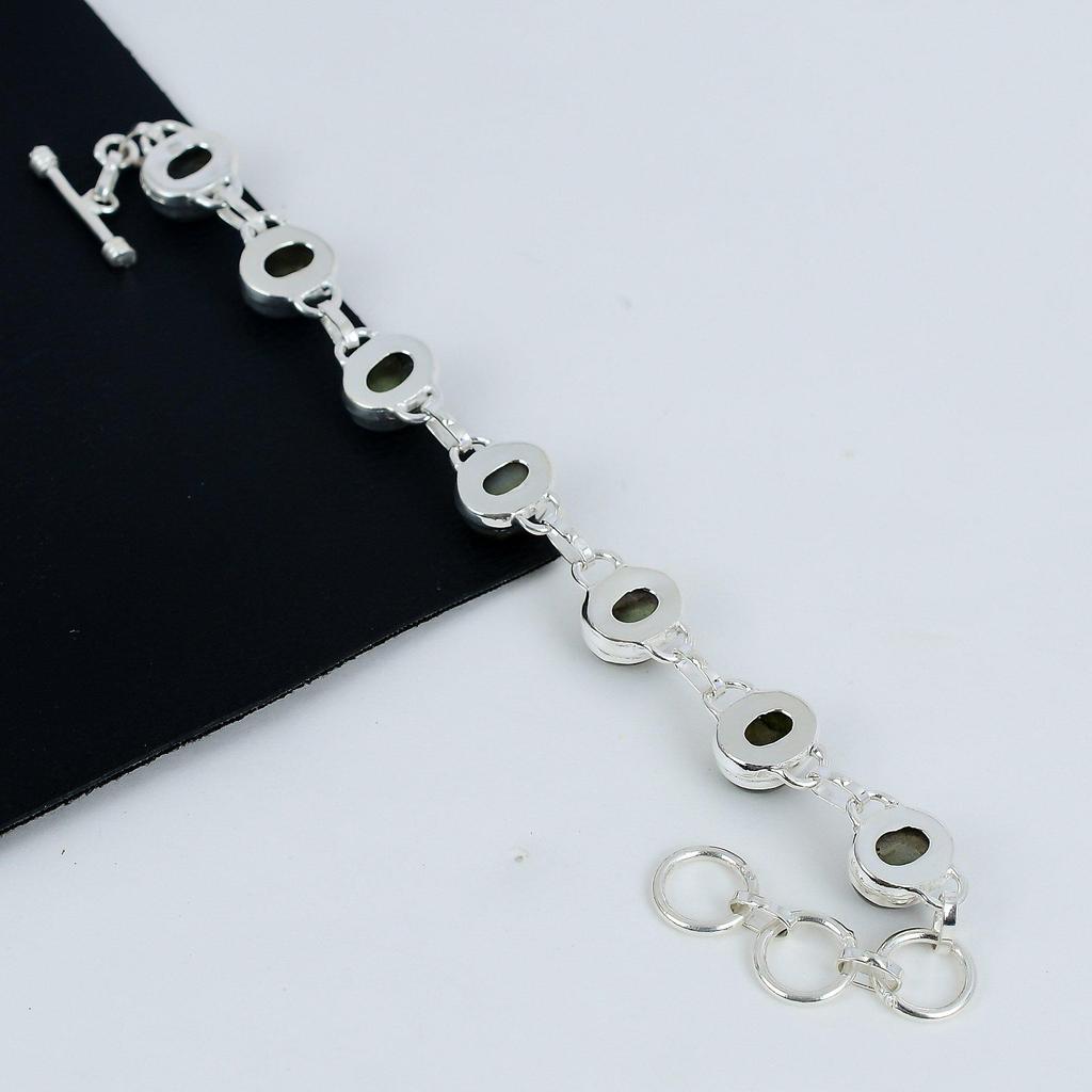 Dainty Labradorite Gemstone Handmade 925 Sterling Silver Bracelet, Labradorite Bracelet For Wife , Unisex Bracelet Party Wear Gift