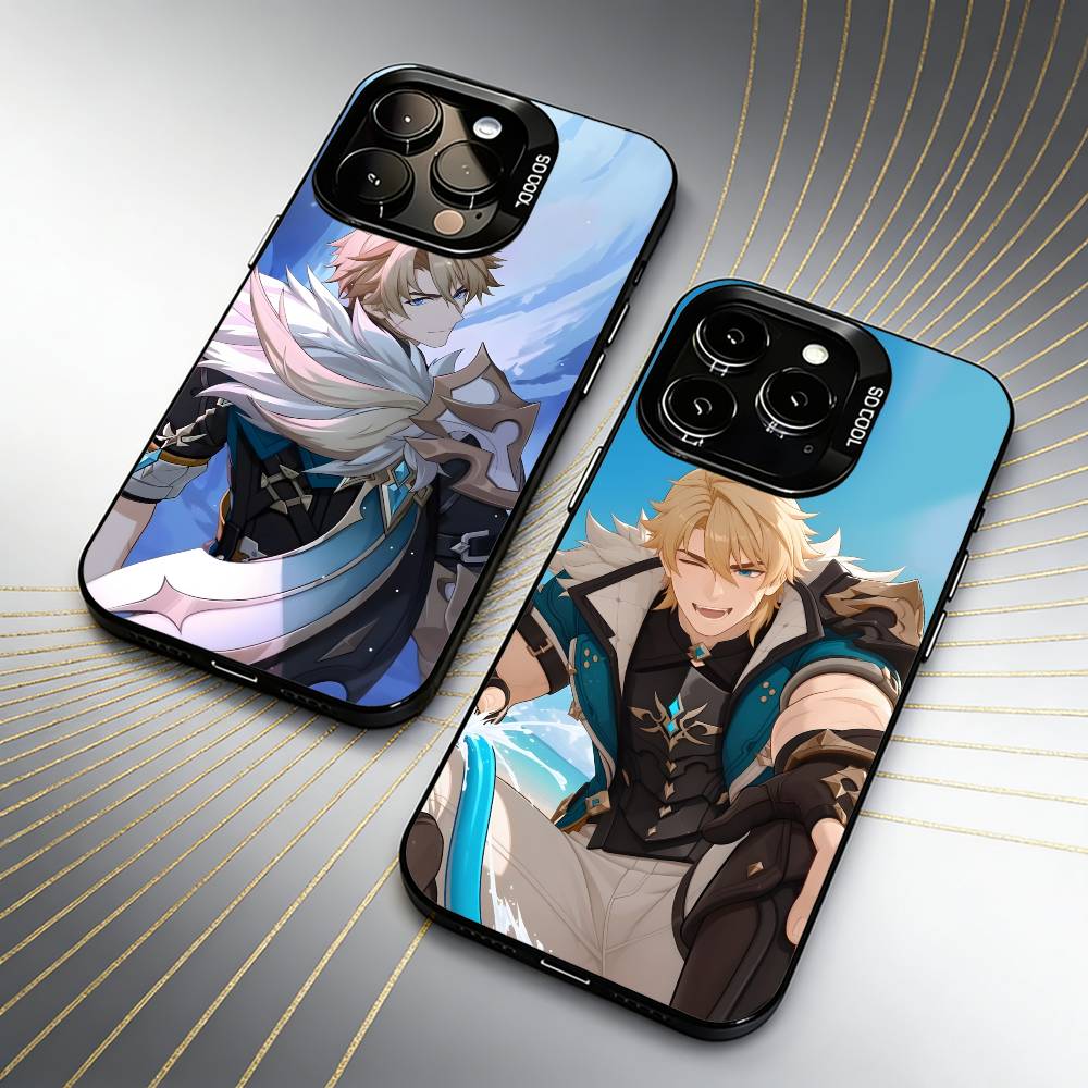 V-VarkaS G-Genshi-n-n I-ImpacTS Phone Case For iPhone 16 17 15 14 12 13 Pro Max Black Candy Matte Shockproof Cover