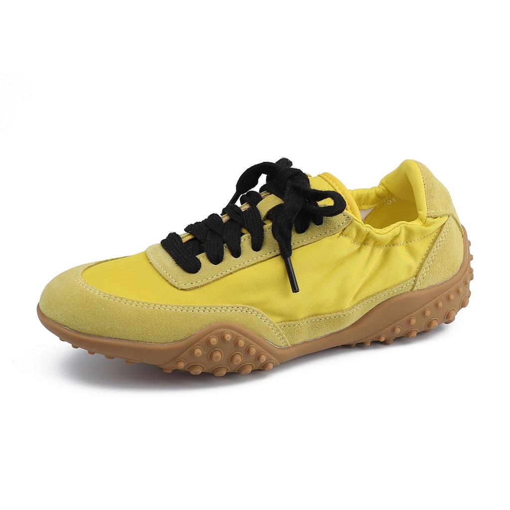 Cowhide Version~ 2025 New Retro Round Head Lace-up Leather German Training Shoes Women's Flat-bottomed Casual Sports Forrest Gump Board Shoes