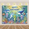 Marine Life Exploration Ocean Theme Series Birthday Party Decoration Background Cloth Gift Underwater Banner Photography Studio