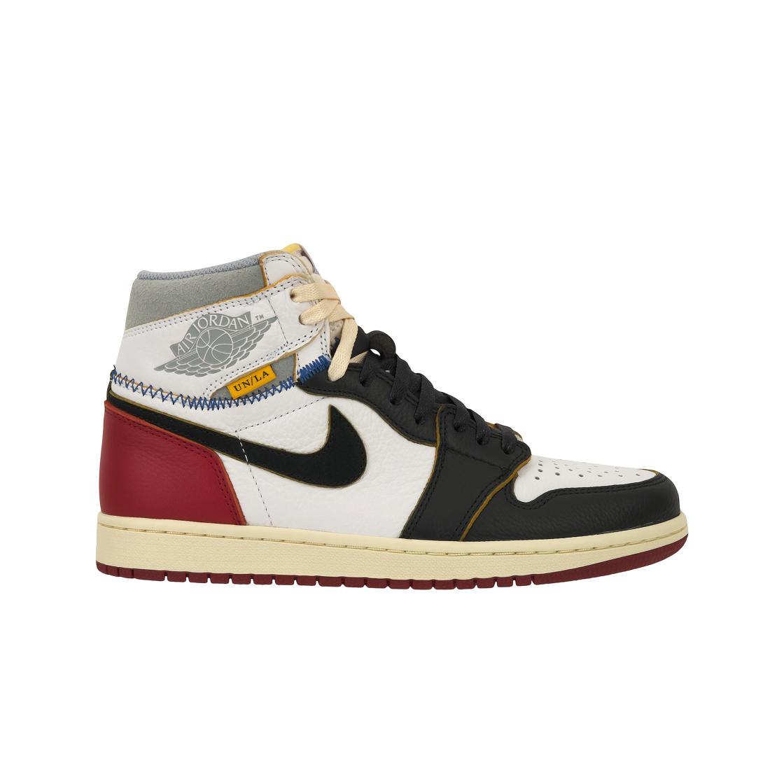 Union LA x Air Jordan 1 Retro High NRG Black Toe Unisex-Sneaker Weiß Varsity-Rot Wolfsgrau BV1300-106 41 gray