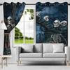 2pcs/set Horror Halloween Window Curtain Night Gate Skeleton Home Bedroom Living Room Decor Blackout Polyester Fabric Curtains