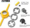 6pcs PVC Plastic Water Pipe Threader NPT Thread Tap Die Set NPT1/2 3/4 1Inch, Manual PVC Water Pipe Xternal Thread Tapping Tool