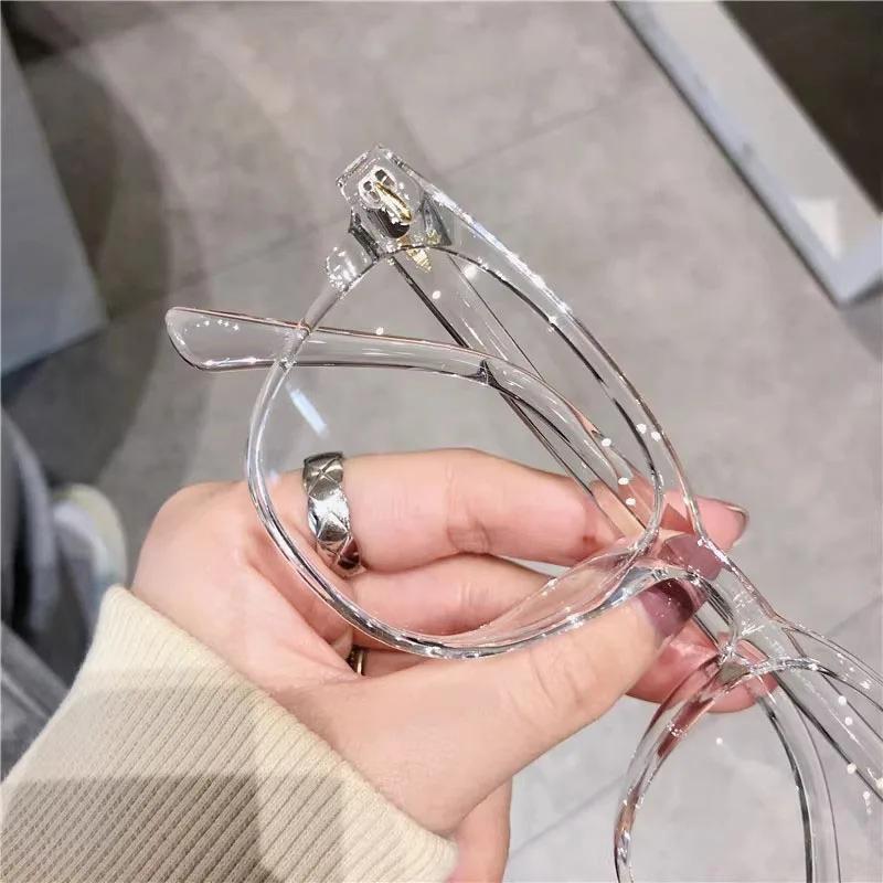 1Pc Fashionable Round Frame Glasses With Transparent Lenses Stylish Eyewear Suitable For Daily Office Work And Reading