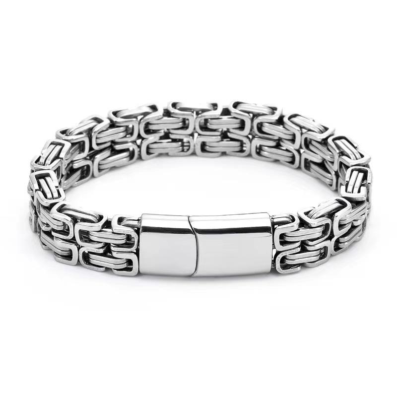 12mm Custom Text Men Stainless Steel Bracelets Double Cuban Chain Band Smooth Engrave Logo Id Bracelet Gift Jewelry 19cm