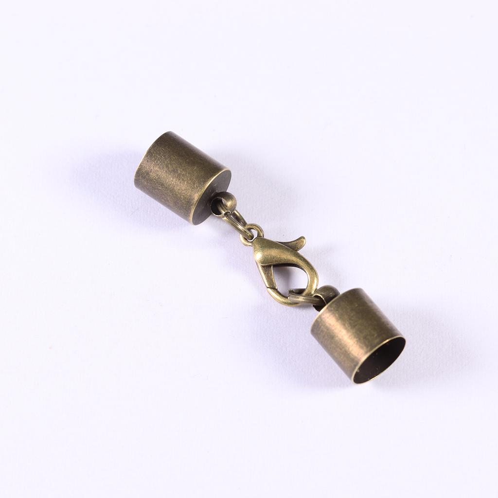 10pcs/lot Leather Cord Bracelet Lobster Clasps Hooks 2.5 3 4 5 6 7 8 9 10mm Crimp End Tip Caps Connectors For DIY Jewelry Making